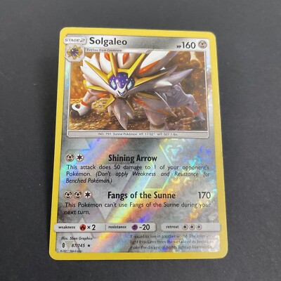 shiny solgaleo pokemon card  or  Solgaleo This is of the secret rare rarity. Solgaleo #099 - Celestial Storm
