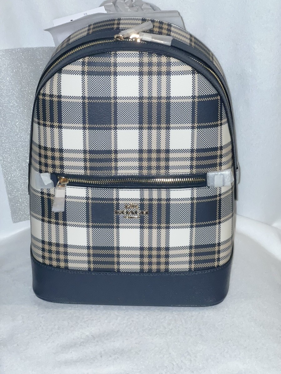NWT COACH Kenley Backpack With Garden Plaid Print | eBay
