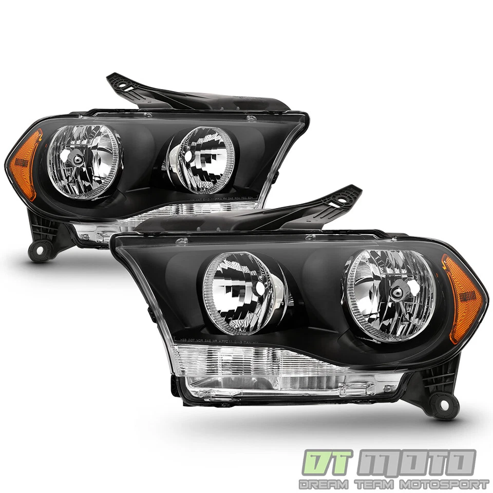 Faros halógenos negros para Dodge Durango 2011 2012 2013 modelo izquierda+derecha Foto 2 de 4