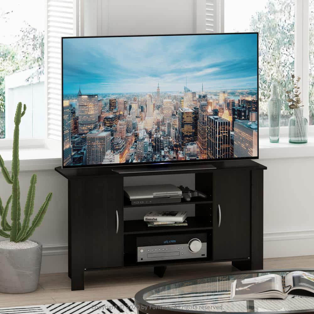 Media Console Table Cabinet Storage Espresso 42 In