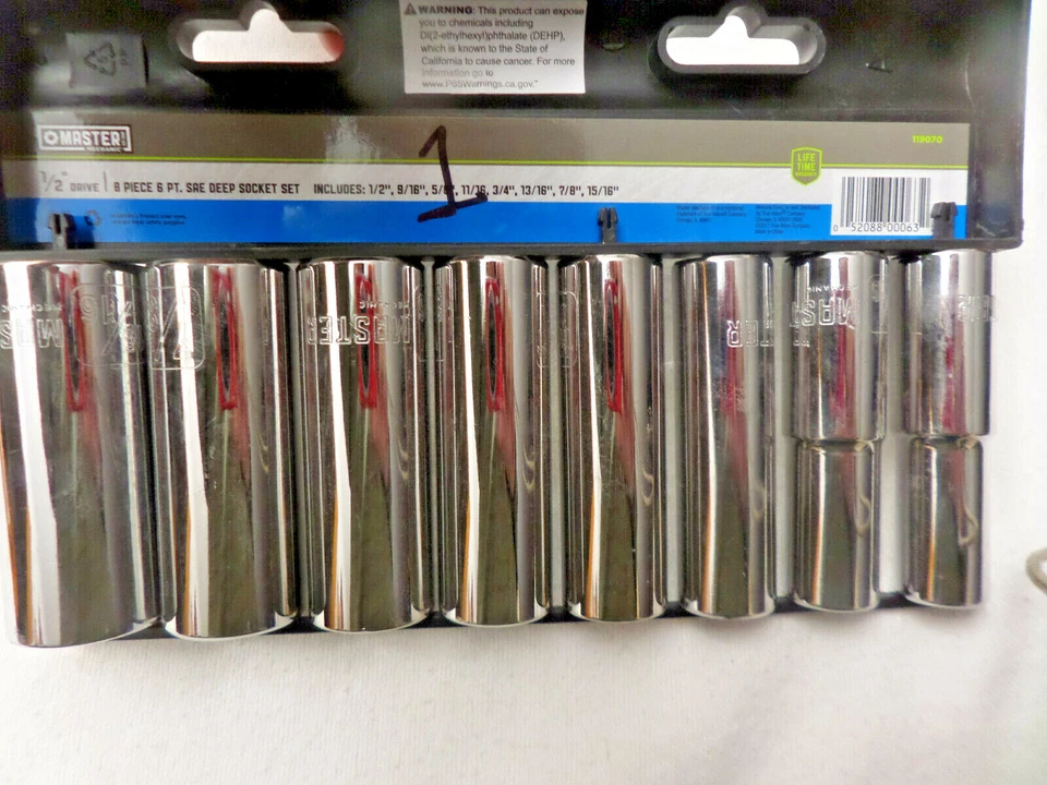 Master Mechanic 8-Pc. Sae Deep Socket Set, 1/2-In. Drive Easy to read, 6 Point - Image 4 of 4