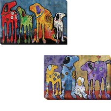 Best Friends & Cast of Characters by Foster 2-pc Canvas Giclee Set 16 in x 24 in