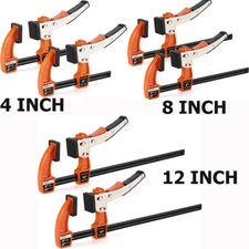 Jorgensen 4-inch/8-inch/12-inch Bar Clamp Set 2 Pack Quick Release Gear Clamp