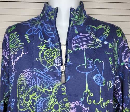 NWT Koret Women’s 1/4 zip Pullover Sweatshirt Blue Lavender Pockets Sz: SM 6/8 - Picture 2 of 9