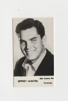 Jeffrey Hunter 1950s-1960 FPF Greetings Film Stars SMALL Trading Card E1
