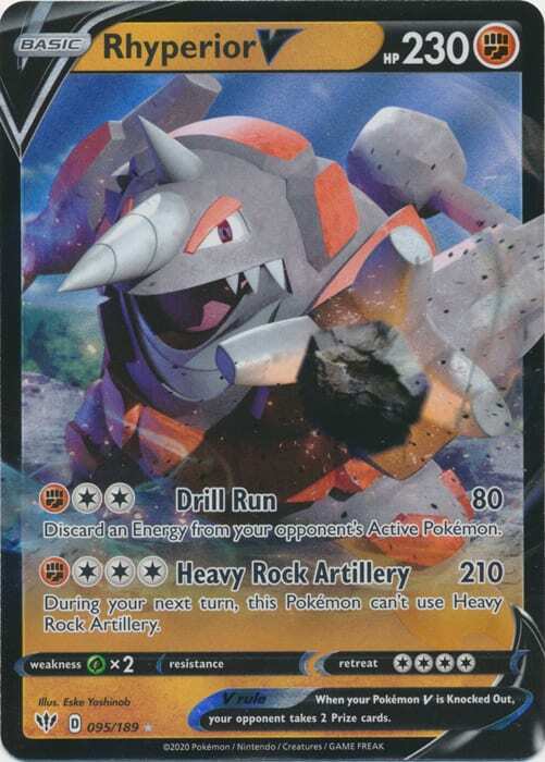 Pokemon - Rhyperior V - 095/189 - SWSH Darkness Ablaze - Ultra Rare - Near Mint