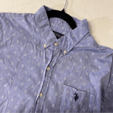 U.S. Polo Assn. Short Sleeve Button Down Cotton Blue large
