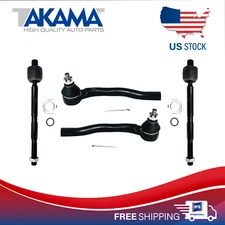⭐4 pcs ⭐Front Outer +Inner Tie Rod Ends For 2009-2014 HONDA FIT
