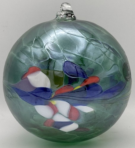 Handgeblasenes schweres Hexenglas Kugelornament - polnische Handwerker ~ 5 Zoll groß {E} - Bild 8 von 11