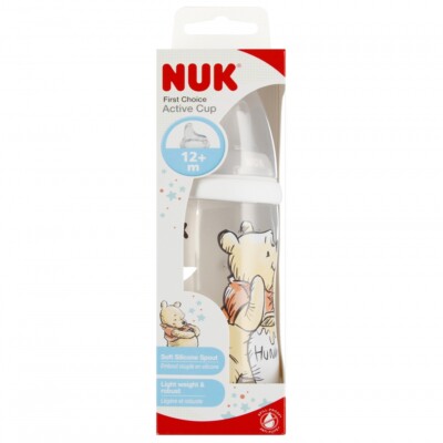 4008600345695 NUK Kubek niekapek 300 ml 12m  Active Cup silikon popielaty Kubuś 