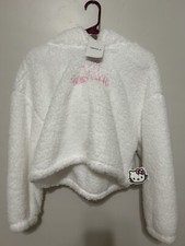Hello Kitty  Friends X Forever 21 White Pullover Hoodie Sweater Size M -NWT 