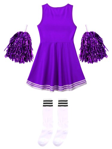 iEFiEL Cheer Leader Kostüm Mädchen Cheerleading Uniform Set Halloween Fasching - Picture 23 of 62
