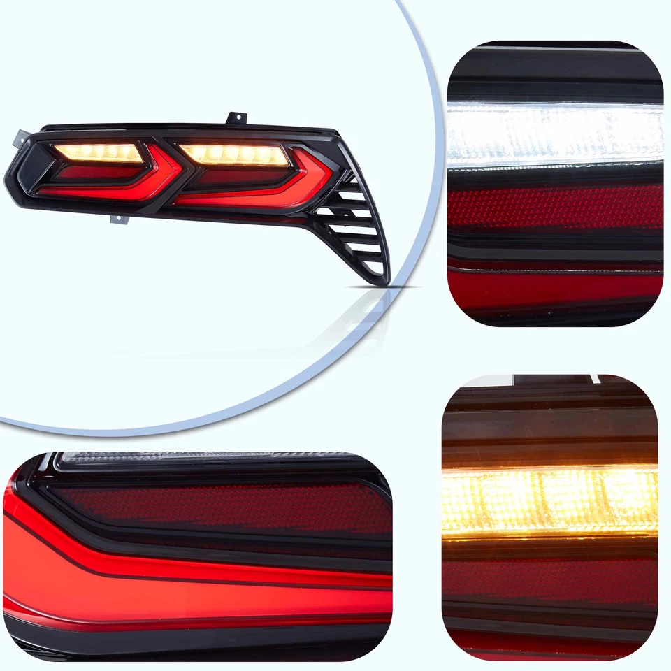 1 par de lanternas traseiras de LED transparentes para Chevrolet Corvette C7 2014-2019 traseiras com animação - Imagem 3 de 4