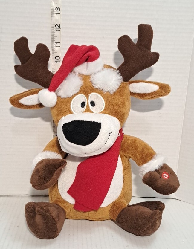 Gemmy Reindeer Animated Christmas Plush Dances Sings Makes Me Wanna Shout