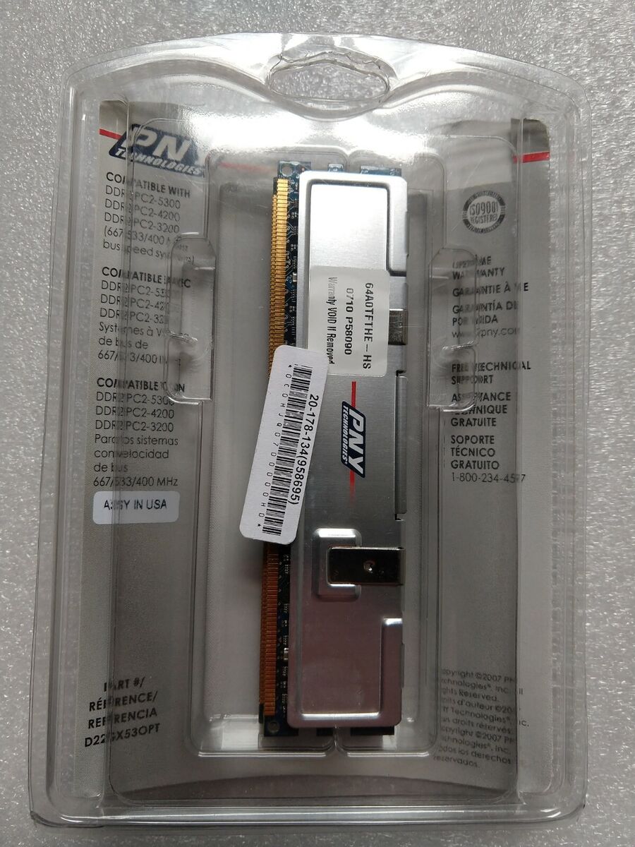 PNY Technologies Optima 64A0TFTHE-HS 2GB (2 x 1GB) PC2-5300 PNY Technologies Optima 64A0TFTHE-HS 2GB (2 x 1GB) PC2-5300