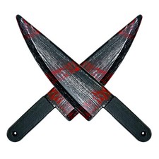 Fake Bloody Knife Set 2-Piece - Halloween Butcher Zombie Clown Horror Cosplay