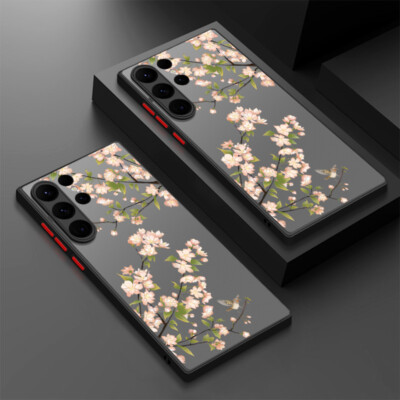 Hülle für Samsung S25 S24 S23 Ultra S22 A16 A15 A55 Acryl Blume TPU Bumper Cover