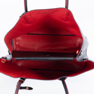 69333 auth PRADA black / Fuoco red Saffiano leather LARGE 69333 auth PRADA black / Fuoco red Saffiano leather LARGE