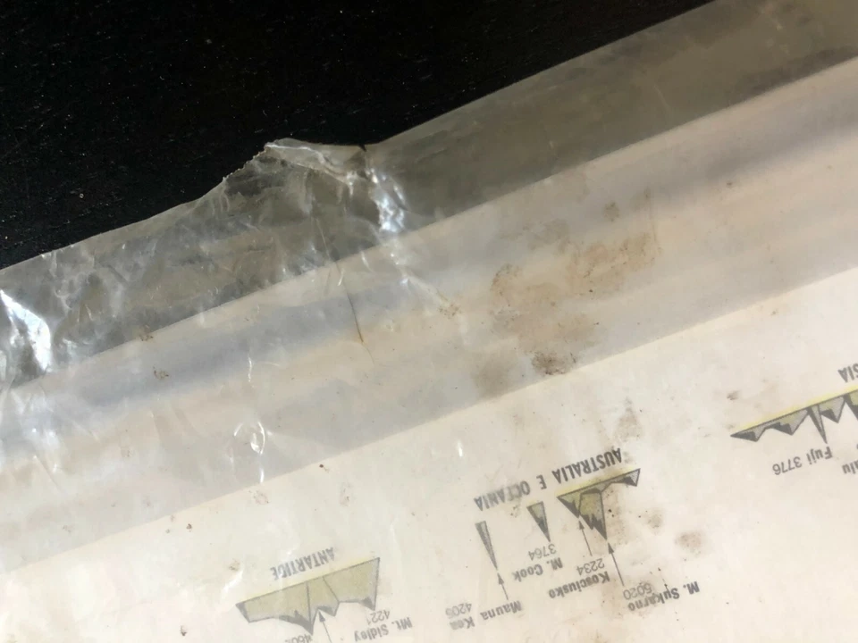 CARTINA RILIEVO GEOPLASTIC PLANISFERO - PLASTICO - VINTAGE COLLEZIONE 1967 NUOVO - Immagine 4 di 4