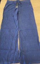 MONROW Wide Leg Cotton Lounge Pants Sweats Medium Light Navy BNWT