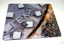 Artistic Textured Tempered Glass TEXAS Cutting Board 12"x15" Cheese Countertop