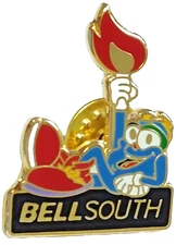 Olympics Atlanta 1996 Mascot Izzy Olympic Flame Sponsor Bell South  Lapel Pin