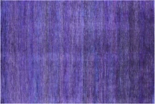 Purple 6' 1" X 8' 10" Super Savannah Gabbeh Wool & Silk Handmade Rug - Q22204