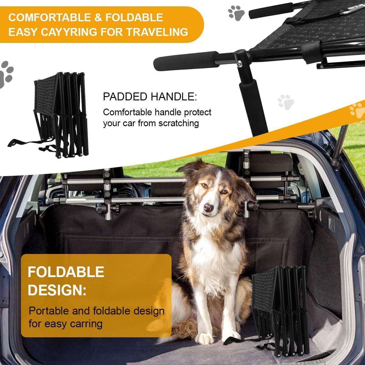 Portable Lightweight NonSlip Oxford Folding Pet Car Boot Ramp 4 Step