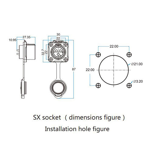 2 Pin Power Circular Connector Male Plug & Female Socket Waterproof Outdoor IP67 - Picture 6 of 7