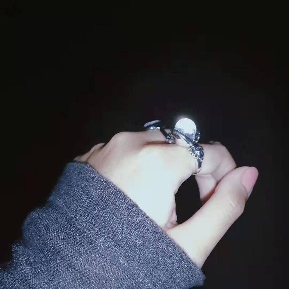 New Retro Ring Crystal Ball Encircling Beads Open Finger Jewelry Women - Image 3 of 4