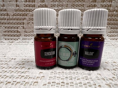 Lot  Young Living Premium Essential Oils Sensation, Valor, One Heart New Sealed