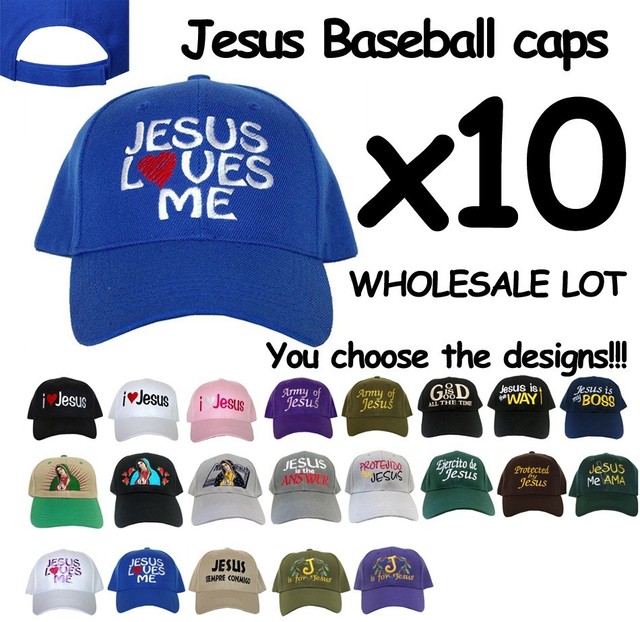 WHOLESALE LOT OF 10 JESUS CHRISTIAN CATHOLIC BASEBALL CAPS eBay