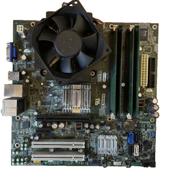 G33MO2 PC Motherboard with CPU, fan, 4GB RAM