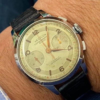 Medicor Chronographe Suisse Landeron 51 Uhr Vintage 38mm