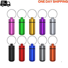 Box Keychain Medicine Pill Box Aluminum Container Holder Waterproof Case 10 PCS
