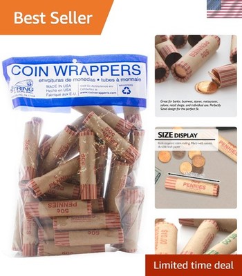 Bazic 5011 Penny Coin Wrappers, 36 Per Pack