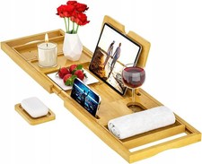 Badezimmer Regal Wannenablage Tisch Holz Einlage Spa Verstellbar Tablett
