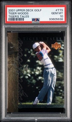 2001 Upper Deck Golf Tiger Woods TIGER'S TALES #TT5 Rookie PSA 10 GEM MINT (RC)