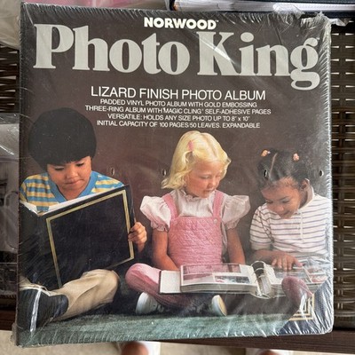 Vtg Blue Lizard Photo Album The Photo King 100 Magic Cling Self Adhesive Norwood