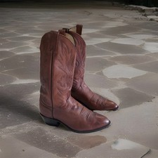 Mens Dan Post 111R Brown Leather Western Boots Sz 8  EW Cowboy Boots 