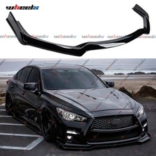 For 18-24 Infiniti Q50 Sport Winglet Style Front Bumper Lip Splitter Gloss Black For 18-24 Infiniti Q50 Sport Winglet Style Front Bumper Lip Splitter Gloss Black