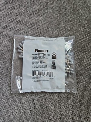 100 PACK   PANDUIT - FSD81-12-C  FERRULE  12AWG  GREY