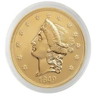 American Coin Treasures 1849 P Liberty $20 24kt Plated Gold Encased #7