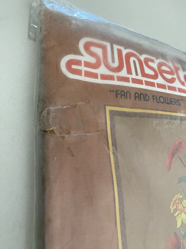 Sunset Stitchery Fan And Flowers Needlepoint Kit 1981 - Image 3 of 4