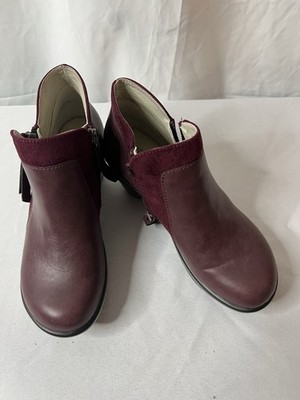 Jbu By Jambu Woman s Pilot Encore Wine Leather Comfort Ankle Boots Size 8