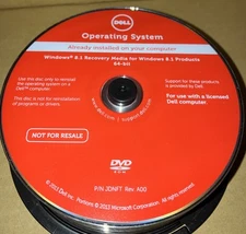 Dell Operating System Windows 8.1 Recovery Media 64 Bit DVD Sealed Genuine RGH4G