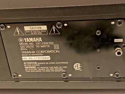 Yamaha YST-FSW150 Powered Subwoofer Compact Home Theater Bass