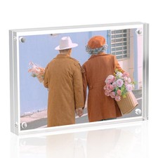3.5x5 Clear Acrylic Picture Frame Double Sided Self Standing UV Resistant