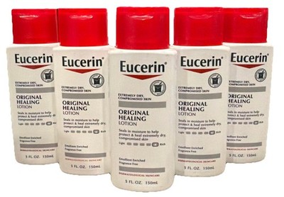 5 Pack: Eucerin Original Healing Lotion Extremely Dry Skin Fragrance Free 5 oz