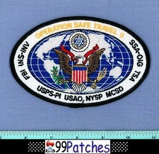 FBI OPERATION SAFE TRAVEL NEW YORK STATE POLICE Shoulder Patch WORLD GLOBE 7L